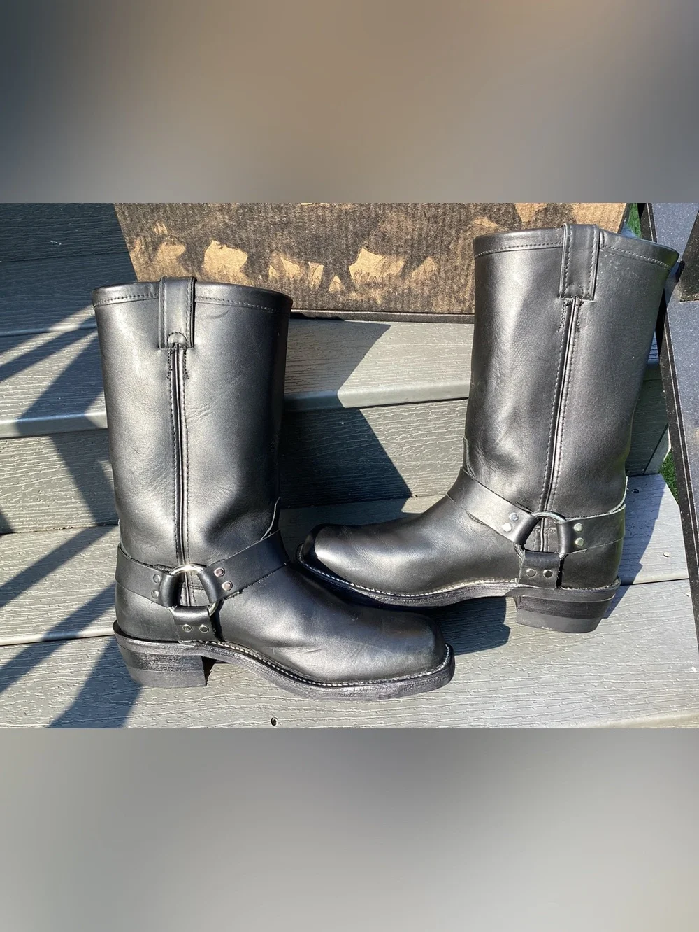 Chippewa 10.5D Model #27868 Black Leather Harness Motorcycle Boots